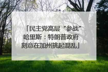 民主党高层“参战” 哈里斯：特朗普政府刻意在加州挑起混乱