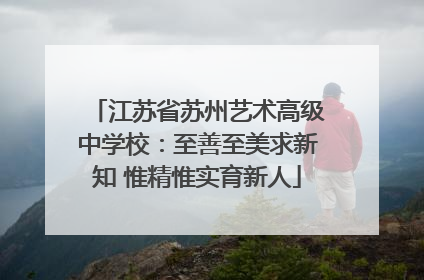江苏省苏州艺术高级中学校：至善至美求新知 惟精惟实育新人