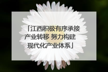 江西积极有序承接产业转移 努力构建现代化产业体系