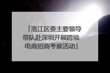 洛江区委主要领导带队赴深圳开展跨境电商招商考察活动