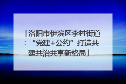 洛阳市伊滨区李村街道：“党建+公约”打造共建共治共享新格局