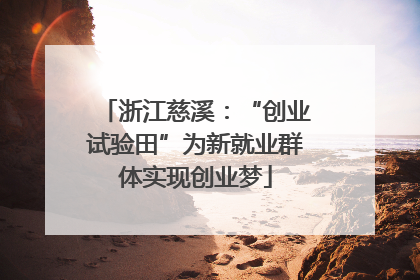 浙江慈溪：“创业试验田”为新就业群体实现创业梦