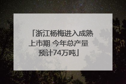 浙江杨梅进入成熟上市期 今年总产量预计74万吨