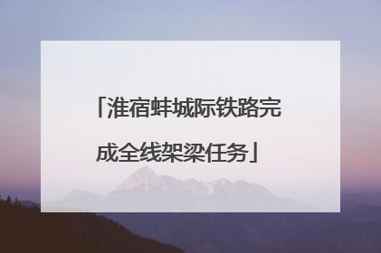 淮宿蚌城际铁路完成全线架梁任务