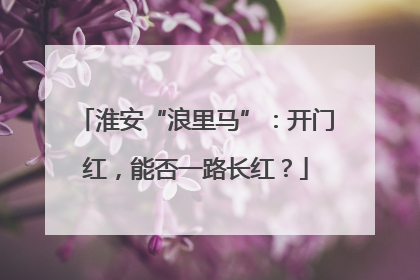 淮安“浪里马”：开门红，能否一路长红？