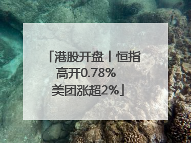 港股开盘丨恒指高开0.78% 美团涨超2%