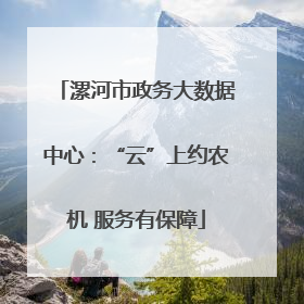 漯河市政务大数据中心：“云”上约农机 服务有保障