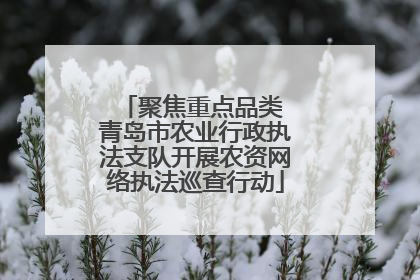 聚焦重点品类 青岛市农业行政执法支队开展农资网络执法巡查行动