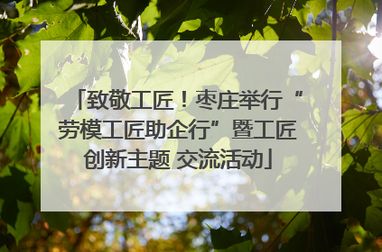 致敬工匠！枣庄举行“劳模工匠助企行”暨工匠创新主题 交流活动
