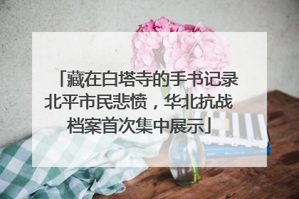 藏在白塔寺的手书记录北平市民悲愤，华北抗战档案首次集中展示