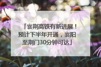 襄荆高铁有新进展！预计下半年开通，襄阳至荆门30分钟可达