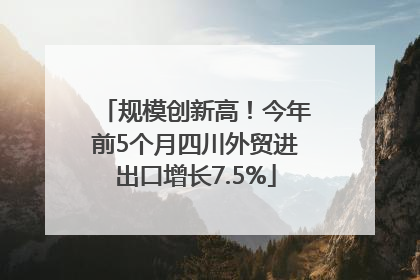 规模创新高！今年前5个月四川外贸进出口增长7.5%