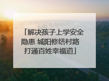 解决孩子上学安全隐患 城阳修缮村路打通百姓幸福道