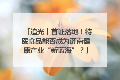 追光丨首证落地！特医食品能否成为济南健康产业“新蓝海”？