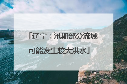 辽宁：汛期部分流域可能发生较大洪水