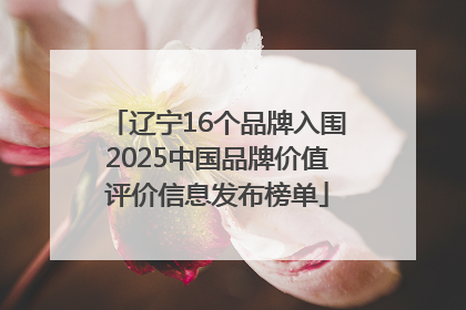 辽宁16个品牌入围2025中国品牌价值评价信息发布榜单