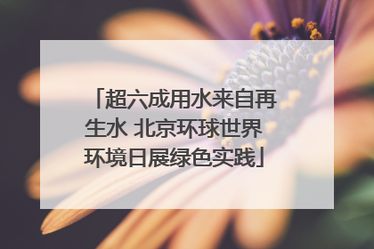 超六成用水来自再生水 北京环球世界环境日展绿色实践