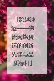 跨越速运——物流网络货运的创新先锋与品质标杆
