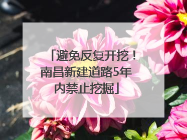 避免反复开挖！南昌新建道路5年内禁止挖掘