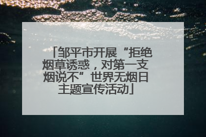 邹平市开展“拒绝烟草诱惑，对第一支烟说不”世界无烟日主题宣传活动