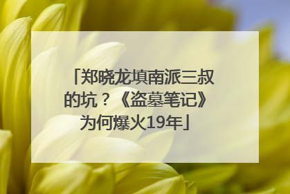 郑晓龙填南派三叔的坑？《盗墓笔记》为何爆火19年