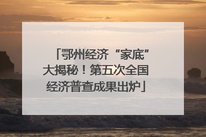 鄂州经济“家底”大揭秘！第五次全国经济普查成果出炉