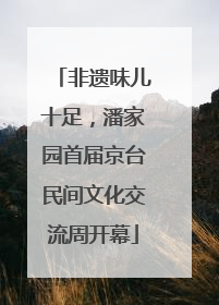 非遗味儿十足，潘家园首届京台民间文化交流周开幕
