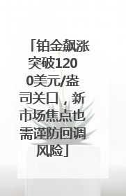 铂金飙涨突破1200美元/盎司关口，新市场焦点也需谨防回调风险