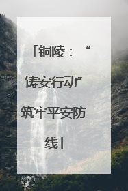 铜陵：“铸安行动”筑牢平安防线