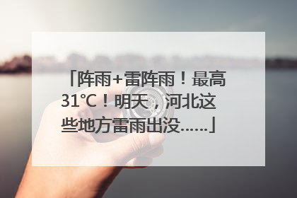 阵雨+雷阵雨！最高31℃！明天，河北这些地方雷雨出没……