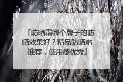 防晒霜哪个牌子的防晒效果好？精品防晒霜推荐，使用感优秀