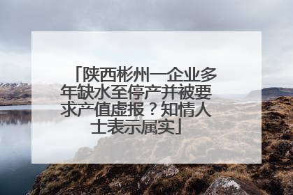 陕西彬州一企业多年缺水至停产并被要求产值虚报？知情人士表示属实