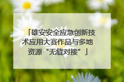 雄安安全应急创新技术应用大赛作品与多地资源“无缝对接”