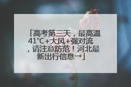 高考第三天，最高温41℃+大风+强对流，请注意防范！河北最新出行信息→