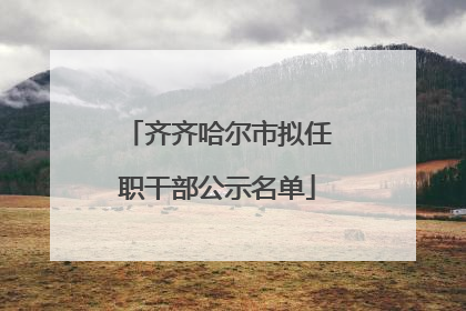 齐齐哈尔市拟任职干部公示名单