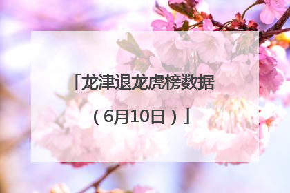 龙津退龙虎榜数据（6月10日）