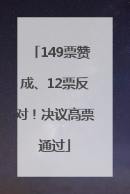 149票赞成、12票反对！决议高票通过