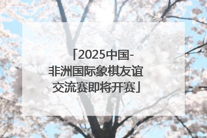 2025中国-非洲国际象棋友谊交流赛即将开赛