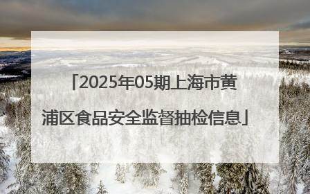 2025年05期上海市黄浦区食品安全监督抽检信息
