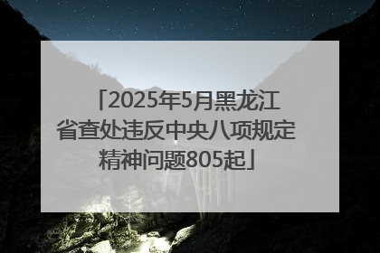 2025年5月黑龙江省查处违反中央八项规定精神问题805起