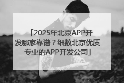2025年北京APP开发哪家靠谱？细数北京优质专业的APP开发公司