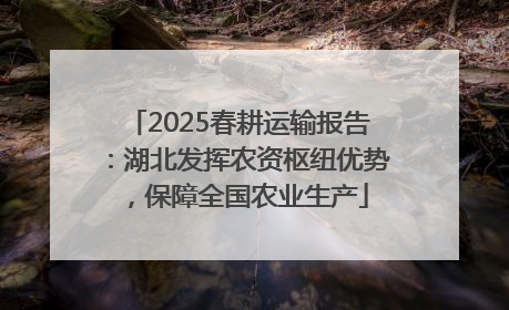 2025春耕运输报告：湖北发挥农资枢纽优势，保障全国农业生产