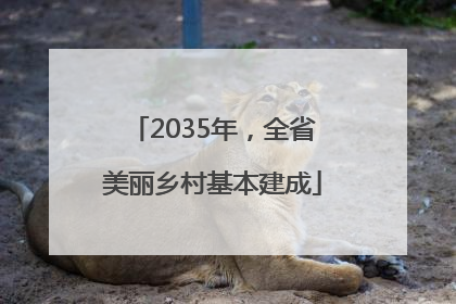 2035年，全省美丽乡村基本建成