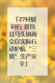 27村慰问行 夏邑县马头镇商会以实际行动护航“三夏”生产安全